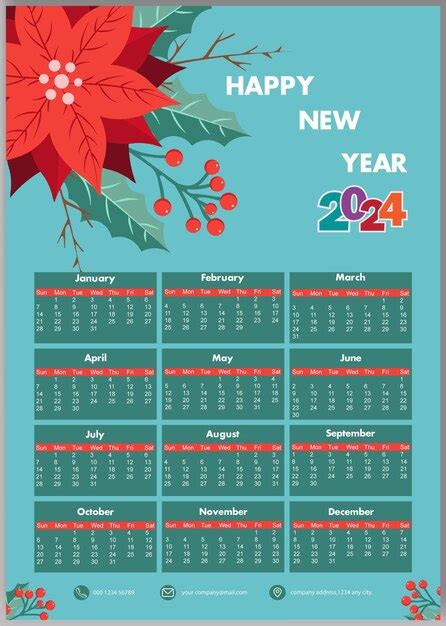 Premium Vector Free Vector Desk Calendar 2024 Template 12 Months Included