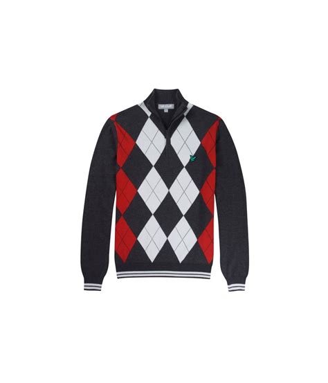Lyle and Scott Mens Argyle Half Zip Pullover 2013 - Golfonline