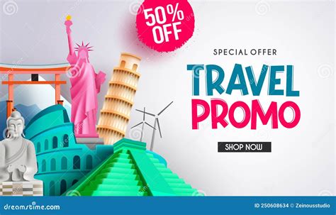 Travel Promo Vector Banner Design Travel Promo Text In Special Offer