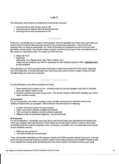 Solved Lab 3 This Laboratory Will Introduce The Following Fundamental Concepts Learning How