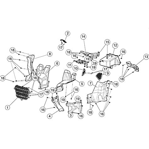 Vue Eclatée pièce CACHES PLASTIQUES GRILLES SEGWAY SNARLER AT6 L STD