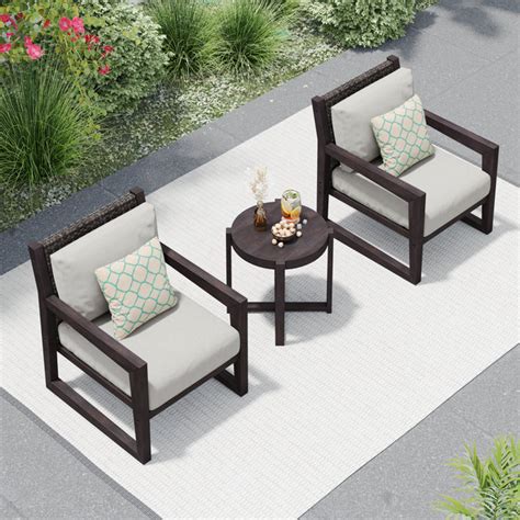 Birch Lane™ Devin 2 Person Outdoor Seating Group With Sunbrella Cushions Wayfair