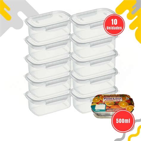 Kit Marmitas Fitness Ml Para Freezer E Microondas Potes Pl Sticos