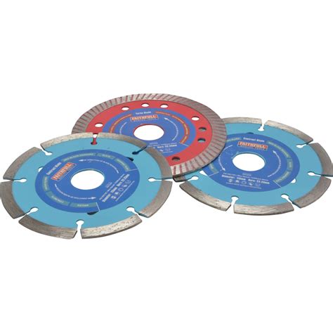 Faithfull 3 Piece Diamond Cutting Disc Set Cutting Discs