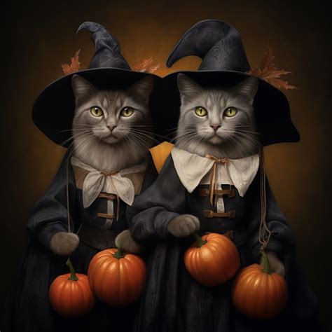 Halloween Witch Cats Free Stock Photo - Public Domain Pictures