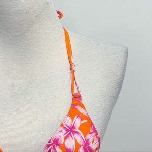Bananamoon Swim Banana Moon Orange Pink Tropical Yero Mahini Triangle Halter Bikini Top