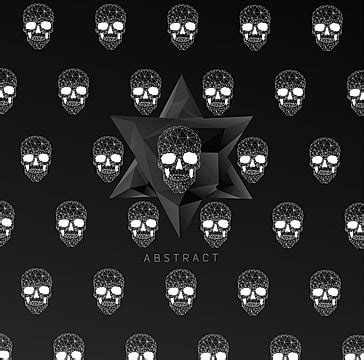 Gothic Skull Vector Art PNG, Dark Gothic Background With Polygonal ...