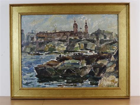 Barges On The Thames By Cyril Mann Louise Kosman