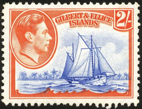 Gilbert Ellice Islands Postage Stamp Art Old Stamps Gilbert