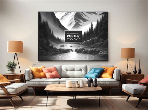 Free Premium Living Room Poster Mockup Design Mockup Planet