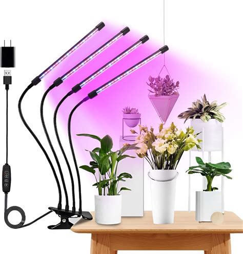 Hanzoto Grow Light Plant Lights For Indoor Plants4 Heads Led Grow Light With Full