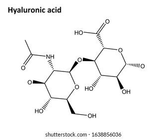 Molecular Structure Hyaluronic Acid Hyaluronan 2d Stock Illustration