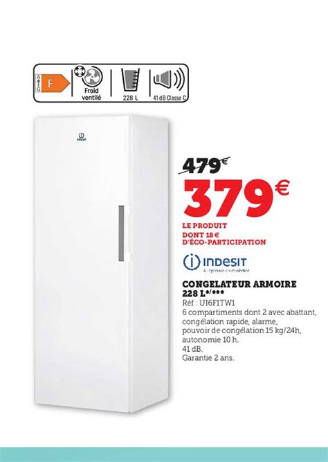 Promo Congélateur Armoire 228 L Indesit chez Super U iCatalogue fr