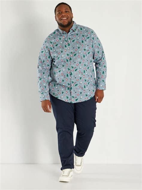 Camisa De Navidad Con Estampado AZUL Kiabi 18 00