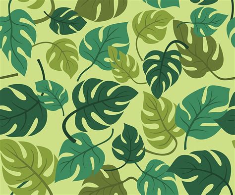 Seamless Pattern Of Monstera Leaves For The Tropical Plant Background