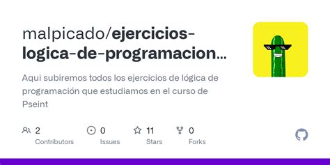 Github Malpicado Ejercicios Logica De Programacion Para Principiantes