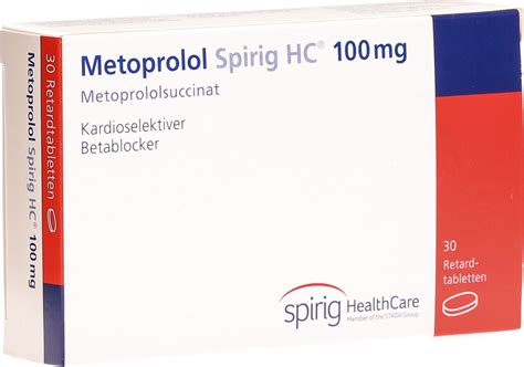 Metoprolol Spirig HC Retard Filmtabletten 100mg 30 Stück in der Adler