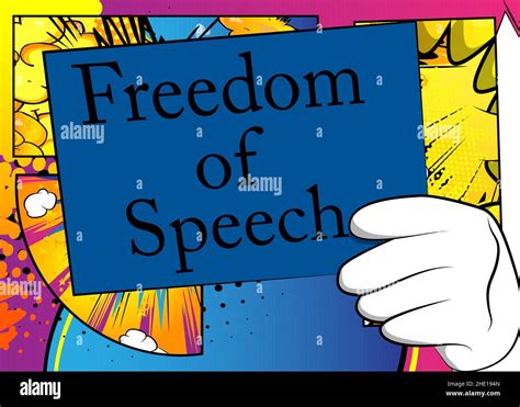 Hand Holding Banner With Freedom Of Speech Text Man Showing Billboard