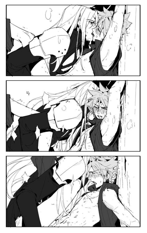 Final Fantasy Game Hentai S Long Hair Yaoi Hands Up Blush Sweat