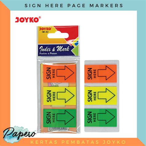 Jual Kertas Pembatas Joyko Im Sign Here Index Mark Page