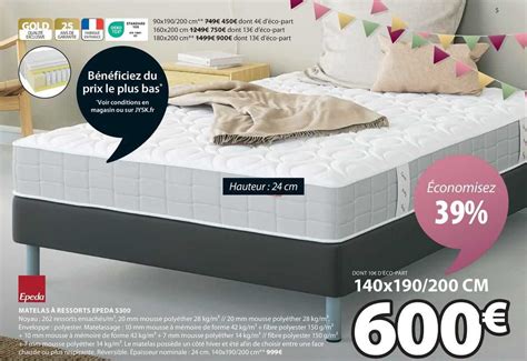 Promo Matelas à Ressorts Epeda S300 chez JYSK iCatalogue fr