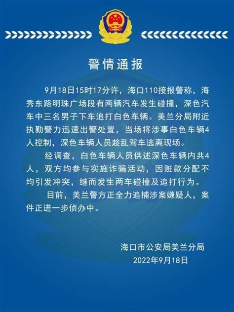 诈骗团伙因分赃不均街头撞车追打 1车4人趁乱逃离新闻频道中华网