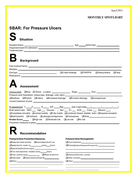 Free Printable Blank Sbar Template Printable Templates