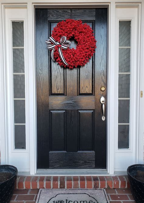 Red Door Wreaths Red Wreaths Spring Wreath Summer Wreath Etsy