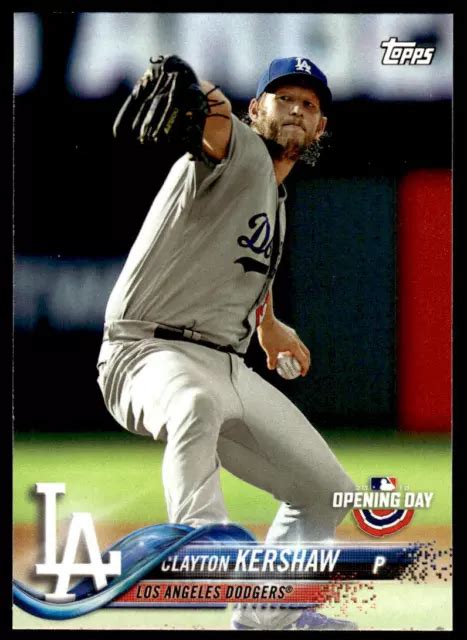 Topps Opening Day Clayton Kershaw Los Angeles Dodgers Baseball