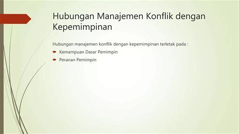 Manajemen Konflik Kepemimpinan Dan Motivasi Ppt