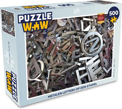 Puzzel Metalen Letters Op Een Stapel Legpuzzel Puzzel 500 Stukjes