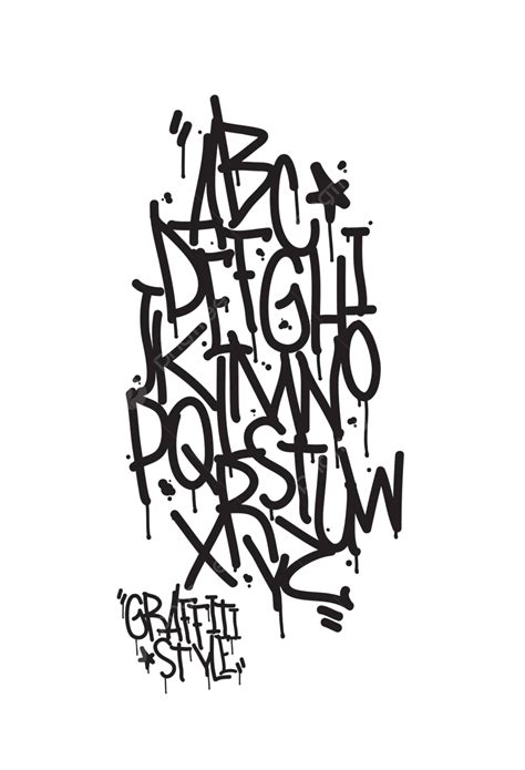 Alphabet In Graffiti Style Using Cans To Form Each Letter Vector Ink Collection Vector Png