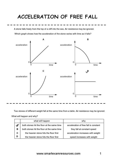 1.2.3 Acceleration of Free Fall Set 1 Ms | PDF