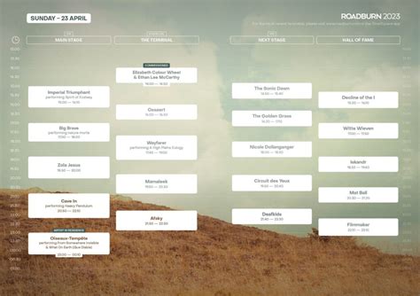 ROADBURN 2023 Desvela Los Horarios De Actuaciones