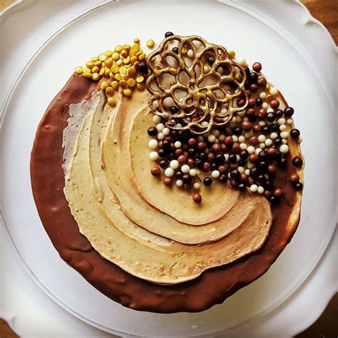 Homemade Malted Milk Cake Filled With Speculoos Cookie Butter And