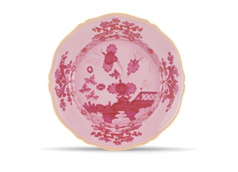 Plat De Service Rond Porcelaine Rose Pourpre Ginori 1735