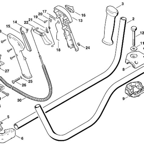 Stihl Fs 550 Clearing Saw Fs550 Parts Diagram H Handlebar