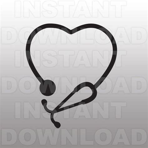 Silhouette Stethoscope Heart Svg 147 Svg Design File