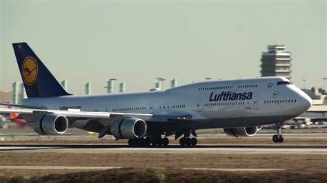 Lufthansa Boeing Landing At Los Angeles Airport Full Hd Youtube