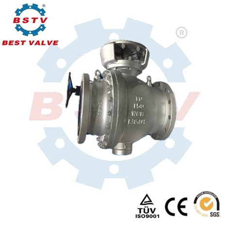 Manual Gear Hard Sealed Cast Steel Flange Connected Fixed Ball Valves