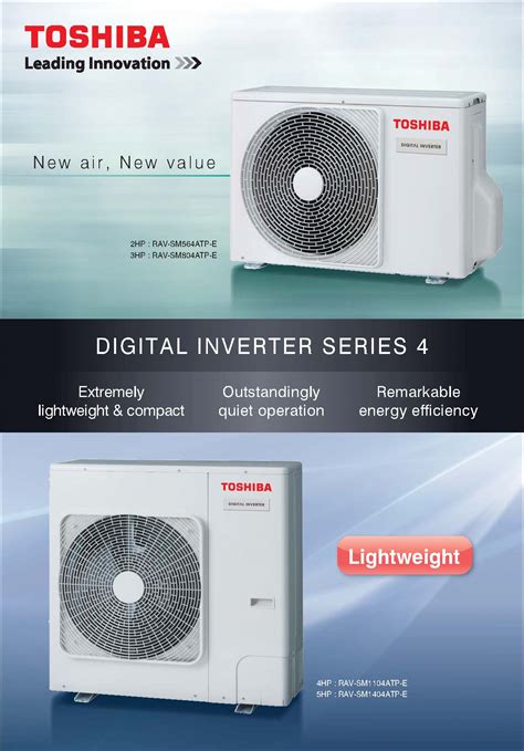 New 4 Series Digital Inverter Outdoor Unit Toshiba Air Conditioning Uk