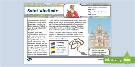 Ks Saint Vladimir Fact File Hecho Por Educadores Twinkl