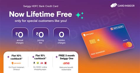 Swiggy Hdfc Credit Card Now Lifetime Free