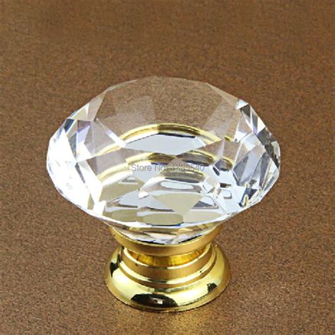 New 40mm Crystal Cabinet Drawer Knobs Diamond Shape Wardrobe Closet Handles Kitchen Cabinet