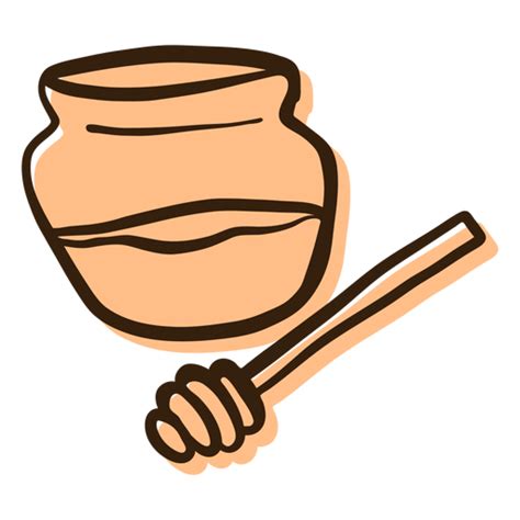 Honey Jar Dipper Hand Drawn Png Svg Design For T Shirts