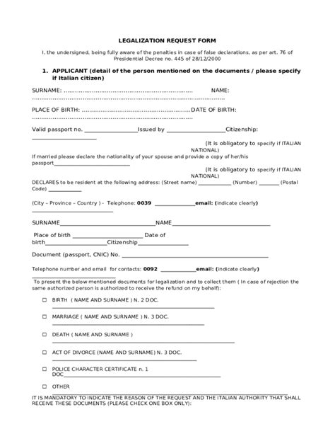 Legalization Request Fill Online Printable Blank Doc Template