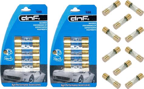 Dnf 10 Pack 100 Amp Agu Gold Plated Fuses Round Glass Fuses