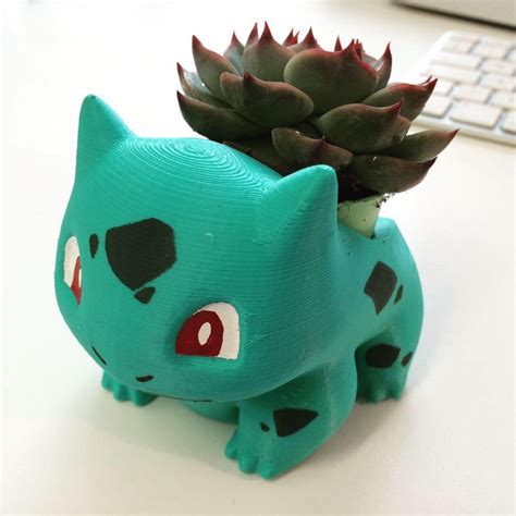 3d Printed Bulbasaur Also A Succulent Pot Succulents