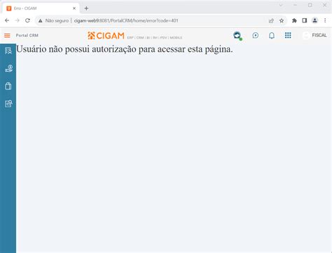 Arquivo FAQ UsuarioSemAutorizacaoPortalCRM Png CIGAM WIKI