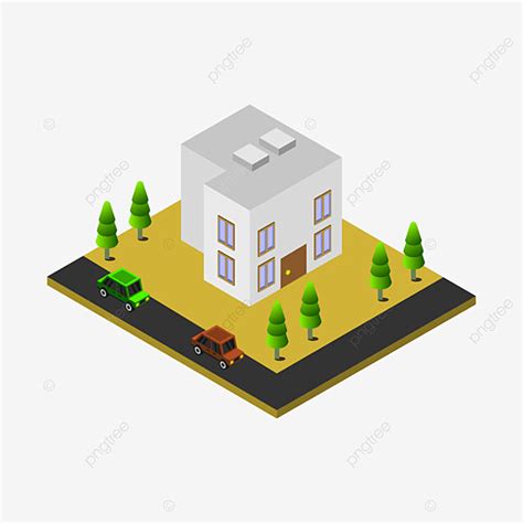 Isometric Bookcase With Illustrated Car On Background Isolated 3d